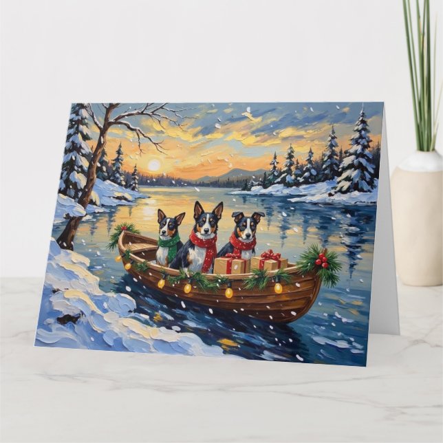 Cane Corso Weihnachtsboot Urlaub Karte (Vorderseite)