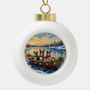 Cane Corso Weihnachtsboot Urlaub Keramik Kugel-Ornament
