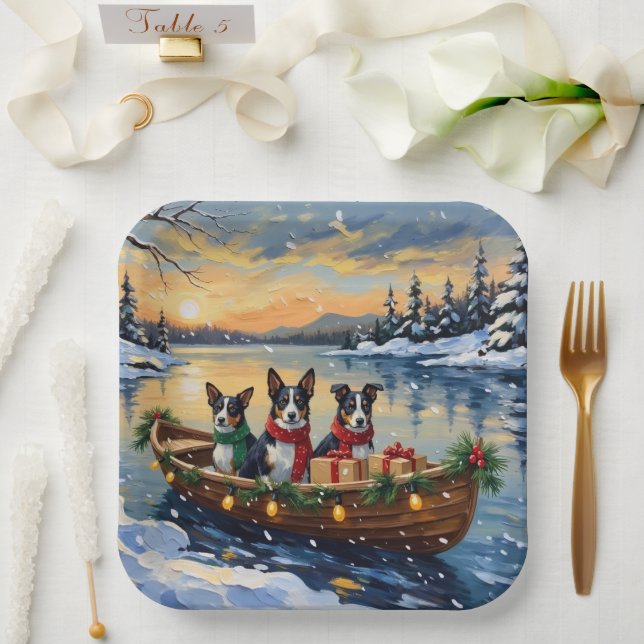 Cane Corso Weihnachtsboot Urlaub Pappteller (Hochzeit)