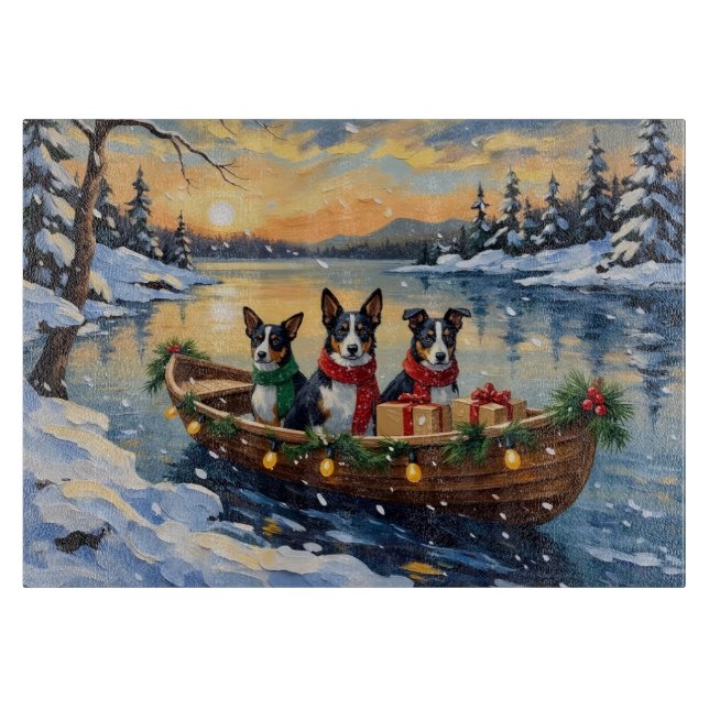 Cane Corso Weihnachtsboot Urlaub Schneidebrett (Vorderseite)