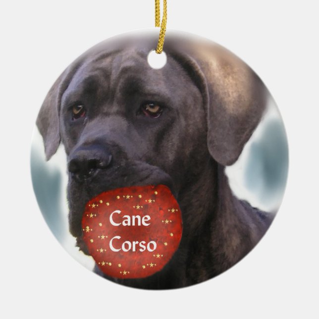 Cane Corso Weihnachtsdekoration Keramik Ornament (Vorne)