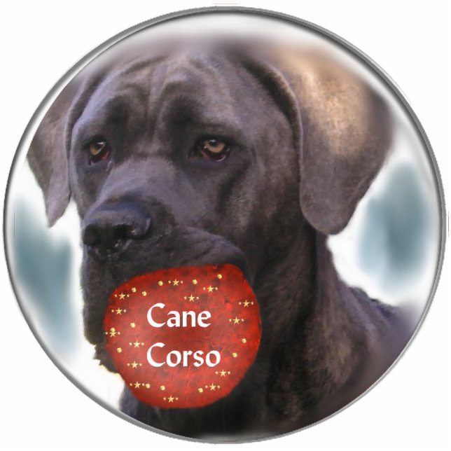 Cane Corso Weihnachtsgeschenken Fotoskulptur Ornament (Vorne)
