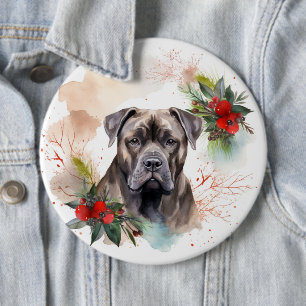 Cane Corso Weihnachtsmann Festliche Jungfrau Button