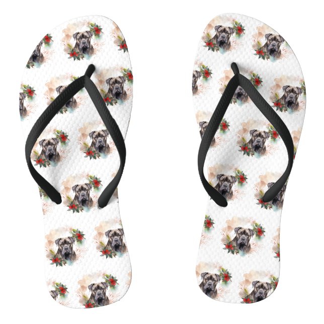 Cane Corso Weihnachtsmann Festliche Jungfrau Flip Flops (Fußbett)