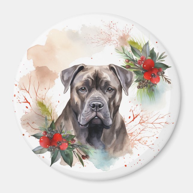 Cane Corso Weihnachtsmann Festliche Jungfrau Magnet (Vorne)