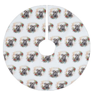 Cane Corso Weihnachtsmann Festliche Jungfrau Polyester Weihnachtsbaumdecke