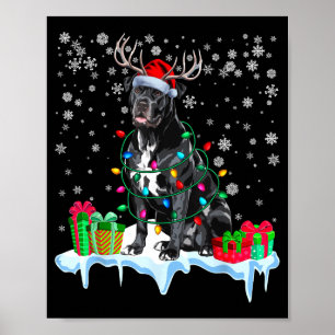 Cane Corso Weihnachtsmannmütze Rentier Pyjama Hund Poster