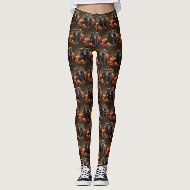 Cane Corso Welpe Autumn Delight Pumpkin Leggings (Vorderseite)