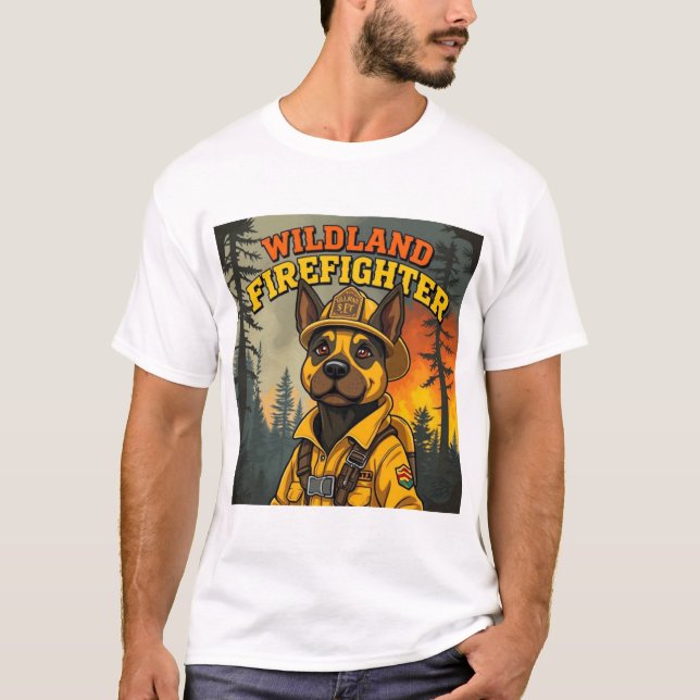 Cane Corso Wildland Feuerwehrmann T-Shirt (Vorderseite)