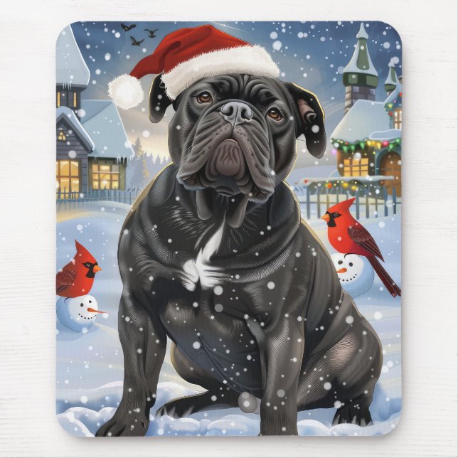 Cane Corso Winter Wonderland Christmas Joy Mousepad (Vorne)