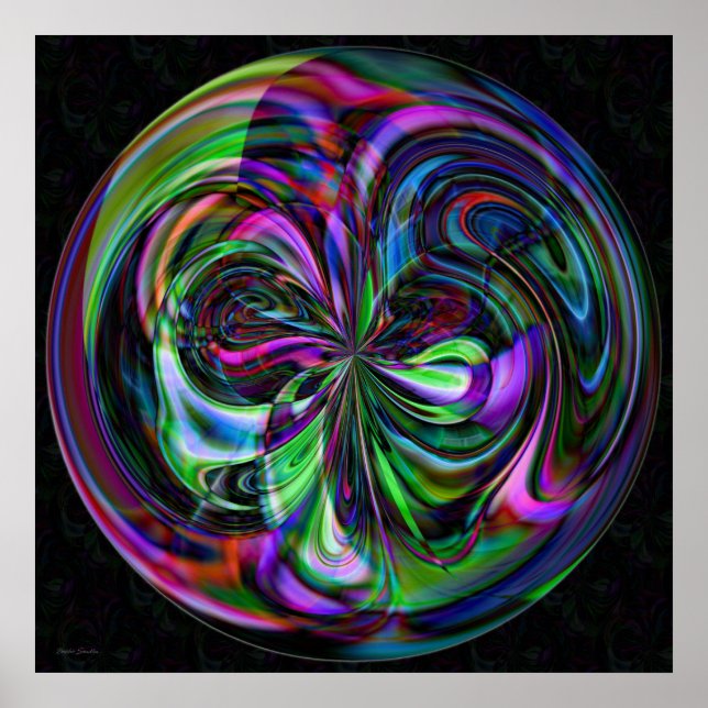 Cane Magic Mandala - Fraktal Print Poster (Vorne)