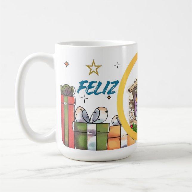 Caneca Branca Clássica - Edição Natal Kaffeetasse (Links)