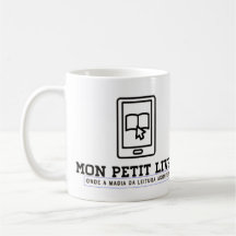  Caneca Clássica Branca de Louça Mon Petit Livre