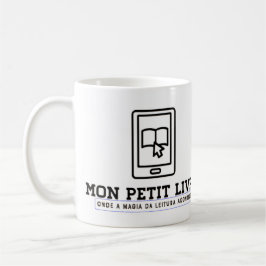 Caneca Clássica Branca de Louça Mon Petit Livre Kaffeetasse
