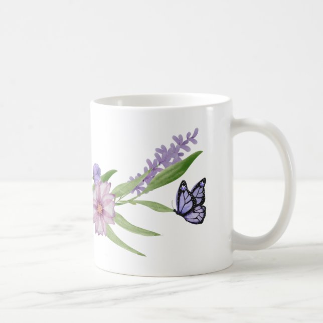 Caneca Flores e Borboletas Kaffeetasse (Rechts)
