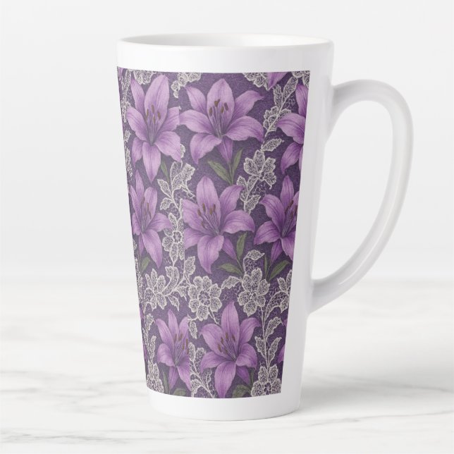 Caneca lírios e renda design  milchtasse (Rechts)