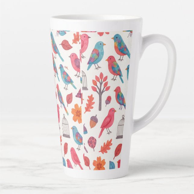 Caneca Pássaros e Flores DESING Milchtasse (Rechts)