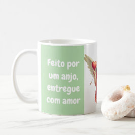 caneca personalizada anjo cupido com coração kaffeetasse
