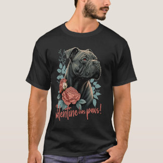 Canecorsodog mit Rose Hunde Liebe für Valentinesda T-Shirt