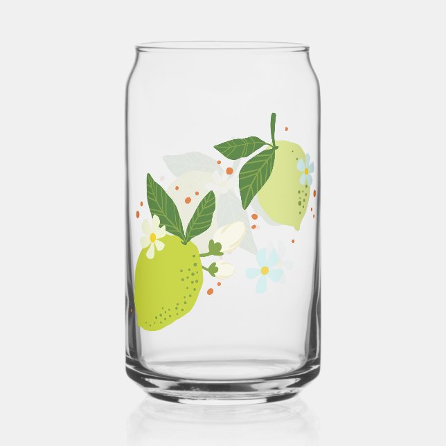 Canette de verre avec design citron/citron vert (Recto)