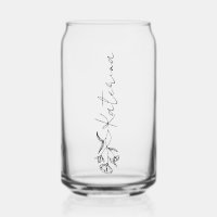 Canette en verre avec nom élégant design floral