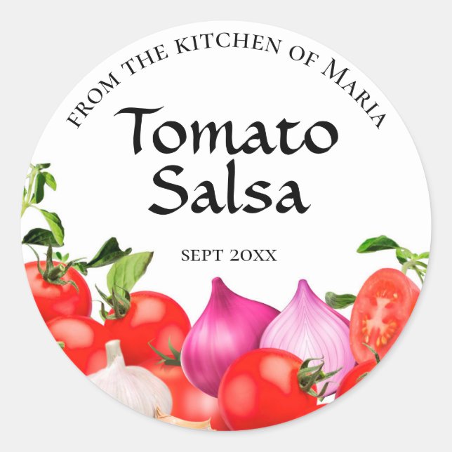 Canette Étiquette rond Tomate Salsa Maison Conserv (Devant)