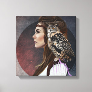 Caneva „Lady Owl " Leinwanddruck