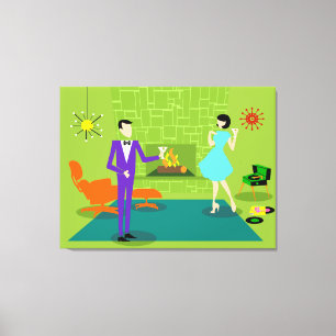 Canevas à étirement personnalisé Couple moderne