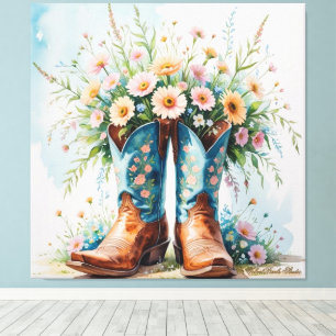 Canevas Bouquet Cowgirl Imprimer   Art mur