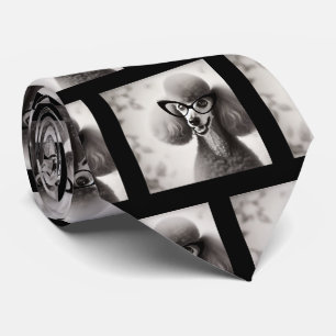 Caniche drôle avec lunettes nerd cravate