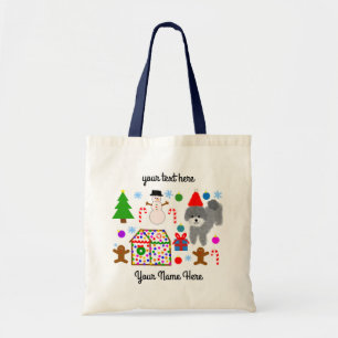 Caniche gris Noël #3 Sac fourre-tout