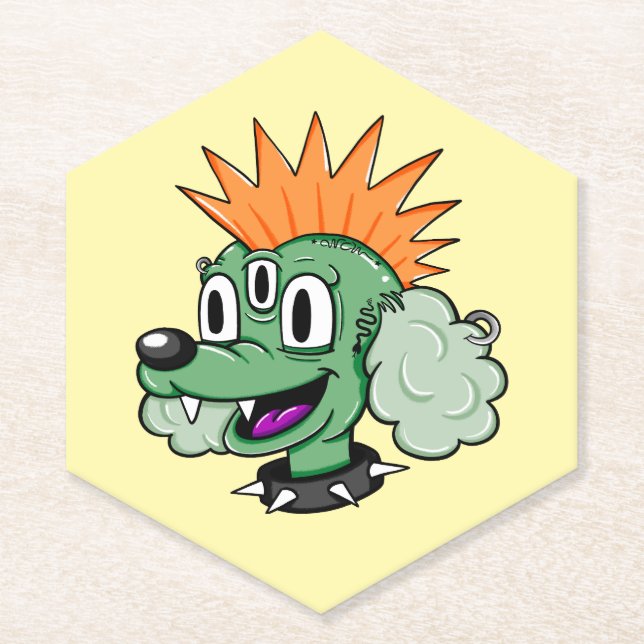 Caniche Punk Untersetzer (Vorderseite)