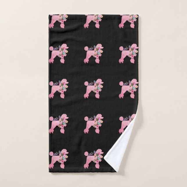 Caniche rose (Serviette à main)