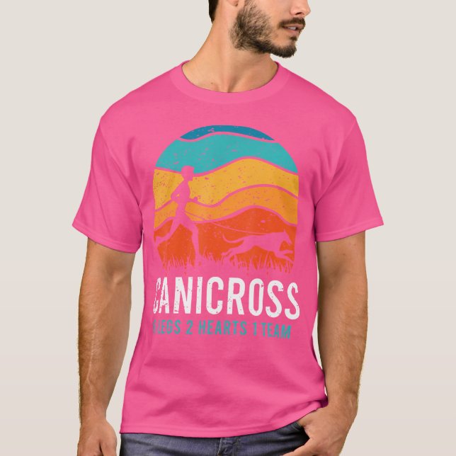 Canicross 6 Legs 2 Herz 1 Team Funny Dog Laufen T-Shirt (Vorderseite)