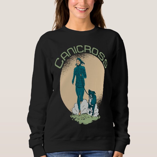 Canicross Run Running Dog Exercise Workout Sport Sweatshirt (Vorderseite)