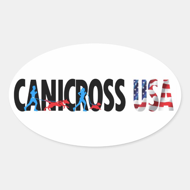 Canicross USA Oval Aufkleber (Vorderseite)