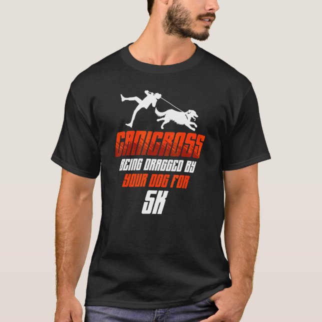 Canicross wird für 5k Hund gezerrt, der Joggen läu T-Shirt (Vorderseite)