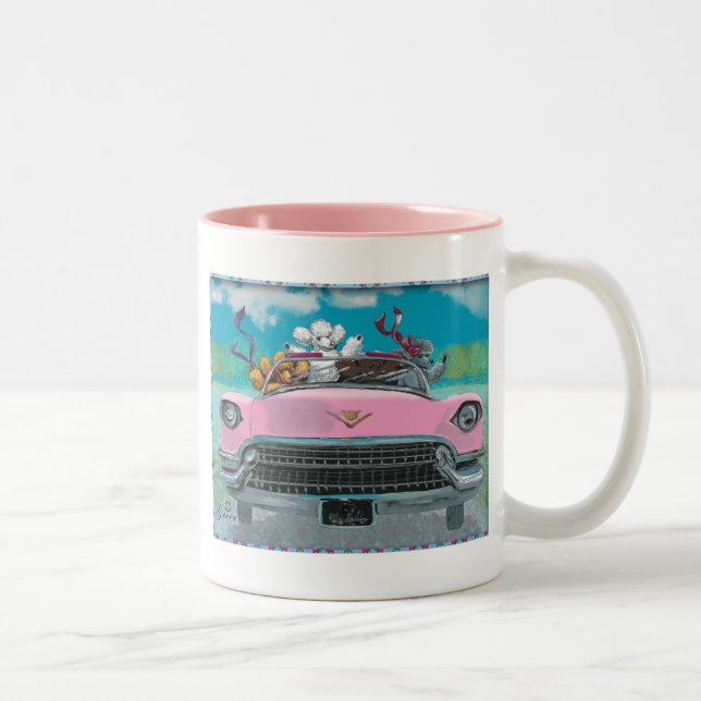 Canicule rose Cadillac Retro Tasse à imprimer (Droit)