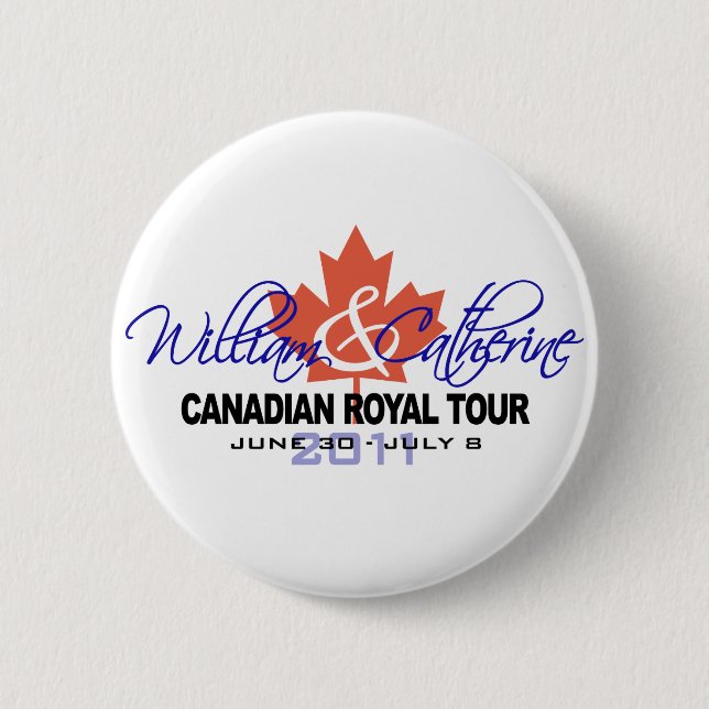 Canidian königlicher Ausflug - William u. Kate Button (Vorderseite)