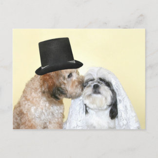 Canine Bride and Groom Postkarte