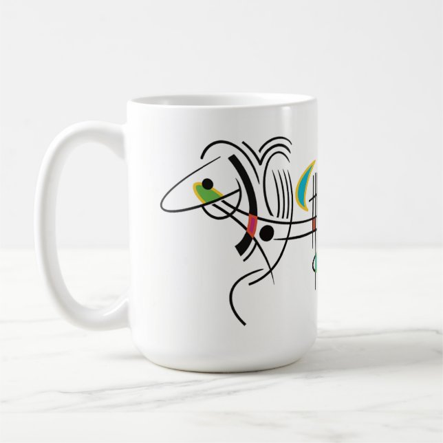 Canine Dog Abstrakt Moderne Retro Art Tasse (Links)