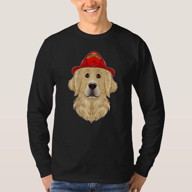 Canine Handler I Fireman Hund I Feuerwehrmann Gold T-Shirt (Vorderseite)