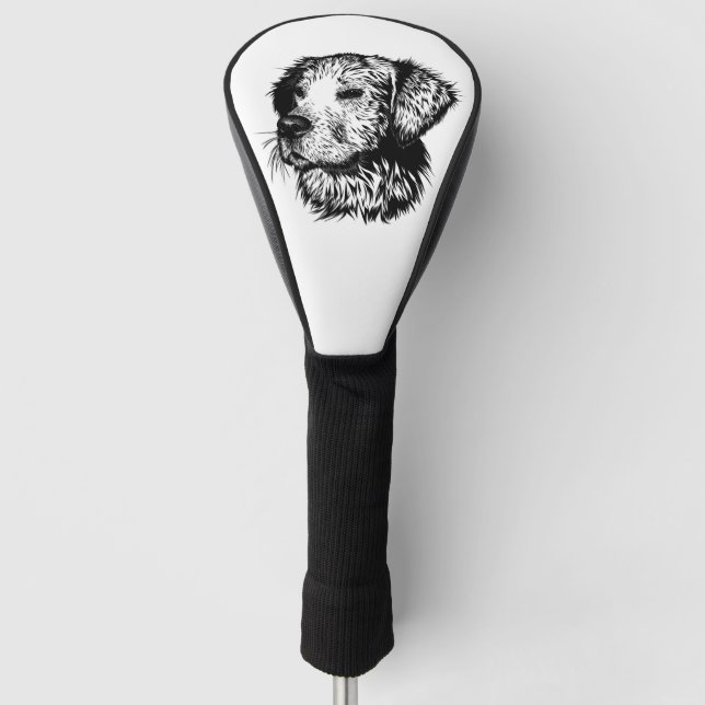 Canine Head Sketch Golf Headcover (Vorderseite)