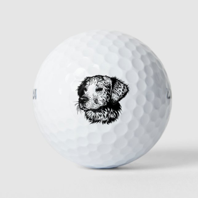 Canine Head Sketch Golfball (Vorderseite)