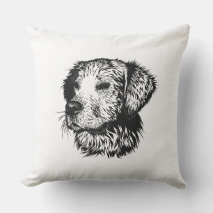 Canine Head Sketch Kissen