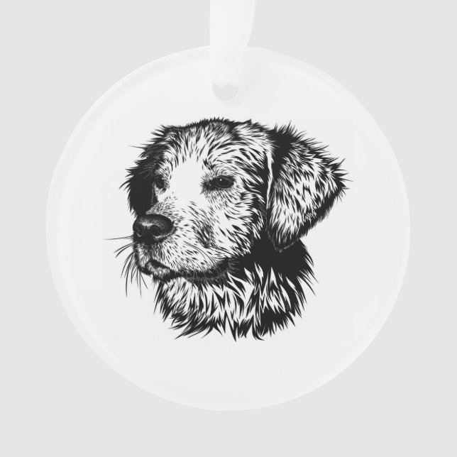 Canine Head Sketch Ornament (Vorderseite)