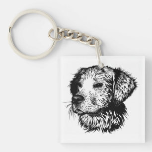 Canine Head Sketch Schlüsselanhänger