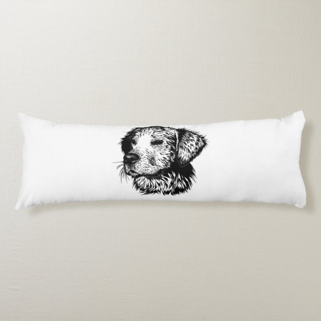 Canine Head Sketch Seitenschläferkissen (Vorderseite)