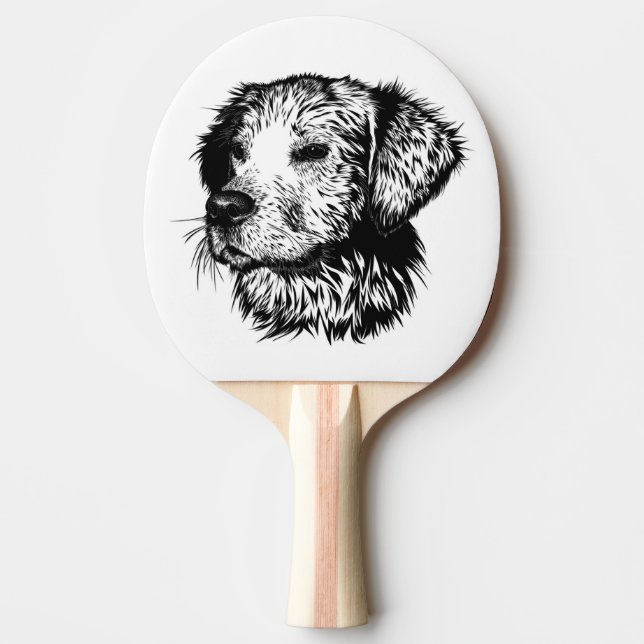 Canine Head Sketch Tischtennis Schläger (Vorderseite)