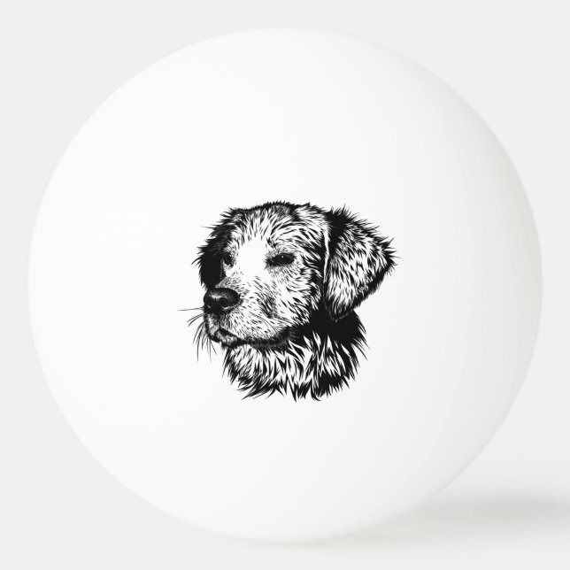 Canine Head Sketch Tischtennisball (Vorderseite)